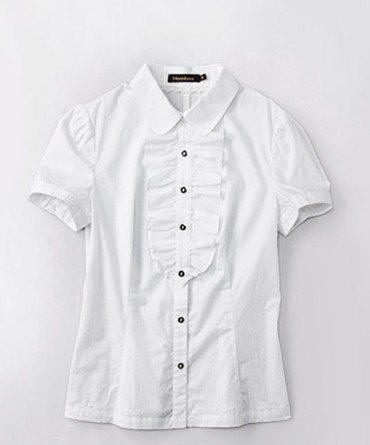 Girl shirt white color lapel design - Click Image to Close